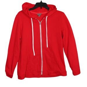 Eddie Bauer Camp Fleece‎ Red Hoodie Jacket Womens Size Large